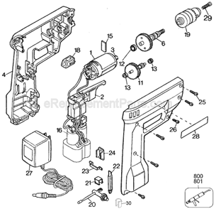 Page A Diagram and Parts List for 6091 Type 4 Black and Decker Cordless Drill